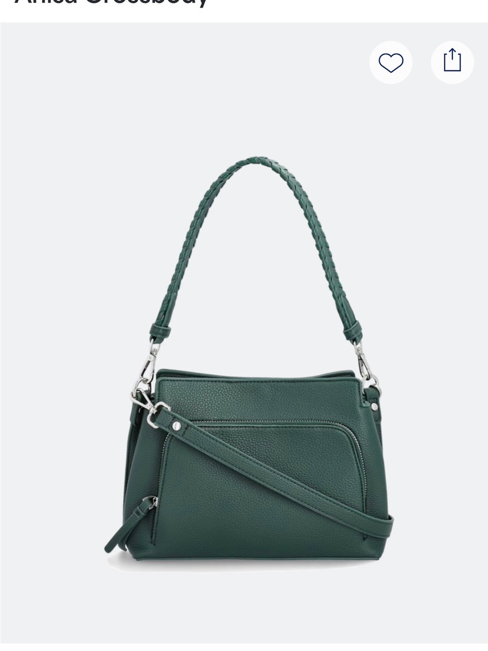 Urban Expressions Anisa crossbody. Forest Green Shoulder Bag. NWOT